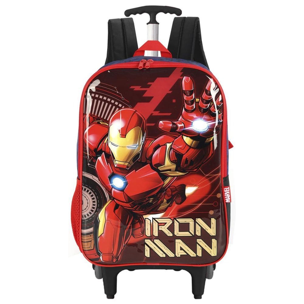 Mochila Homem De Ferro Escolar Rodinhas Marvel Infantil