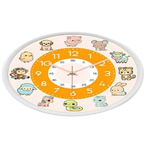 Relógio Parede Infantil Redondo 35Cm Perola Tema Animais