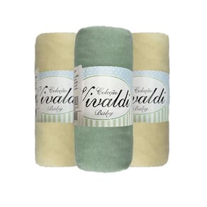3 Lençol De Berço Com Elástico Malha 2 Amarelo 1 Verde