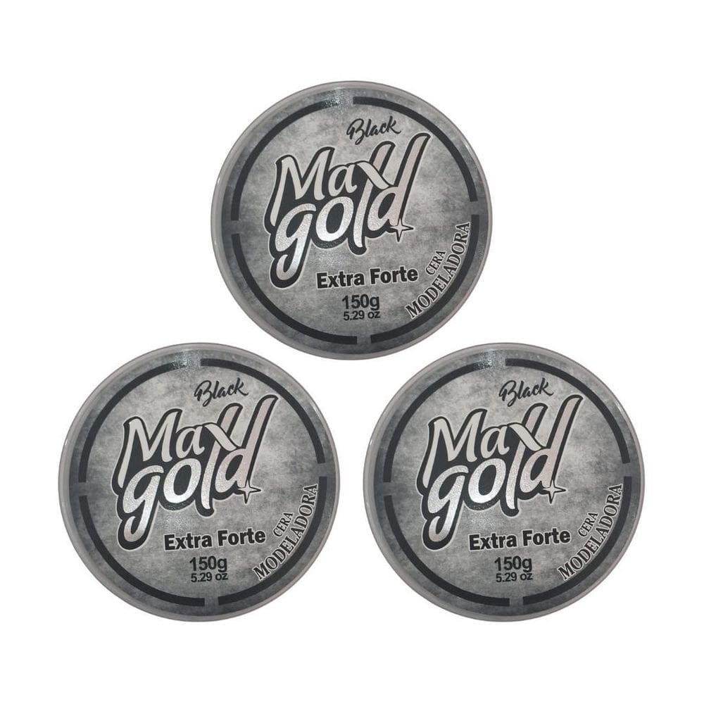 Cera Capilar Maxgold Modeladora Black 150G - Kit Com 3Un