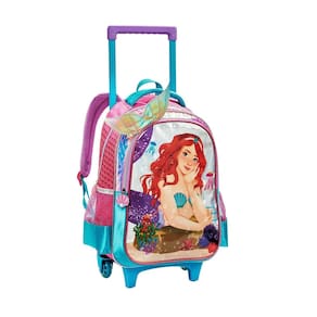 Mochila Escolar Luxo 2Em1 Costas E Rodas Sereia 3D