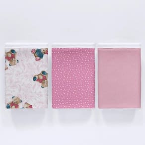 Kit 3 Pçs Fronha Para Bebê 30X40 100% Algodão Bambino