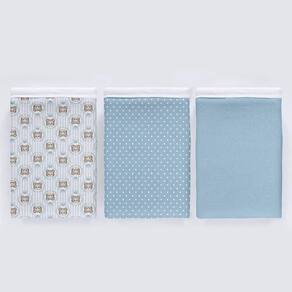 Kit 3 Pçs Fronha Bebê 30X40 100% Algodão Baby Royal Azul
