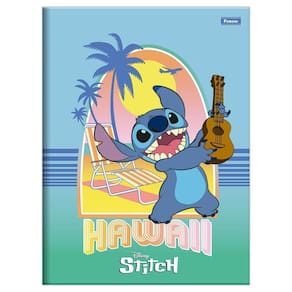 Caderno Brochurão 80Fls Escolar Stitch Hawaii Foroni