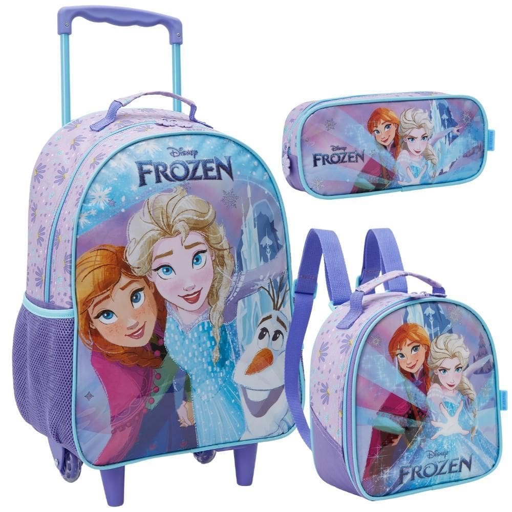Kit Mochila Rodinhas Lancheira E Estojo Frozen Xeryus 13170