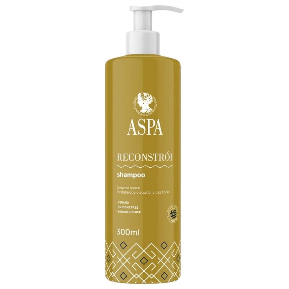 Shampoo Reconstrói Vegano Sem Silicone Aspa 300Ml