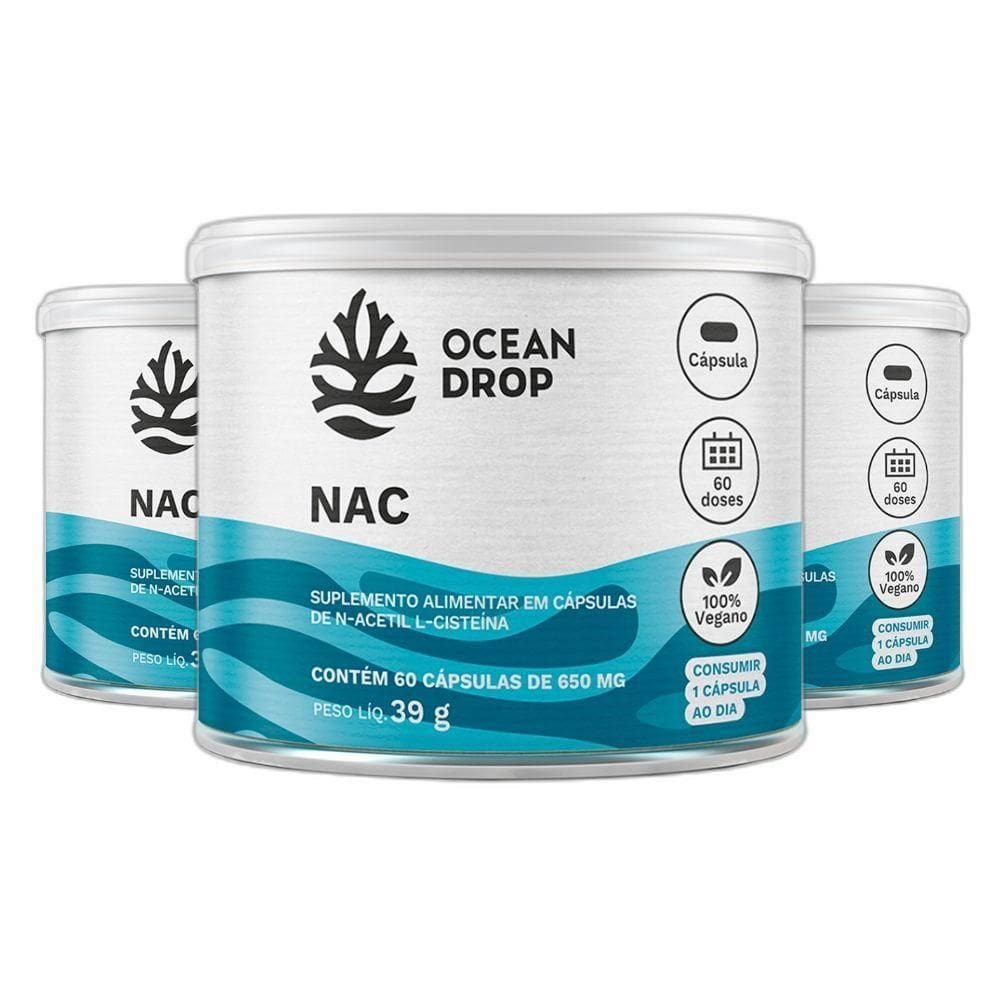 Combo 3X Nac N Acetil L Cisteina 60Caps - Ocean Drop