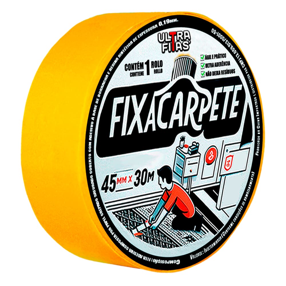 FITA ADESIVA DUPLA FACE PARA CARPETE 45mm x 30m - 190MIC