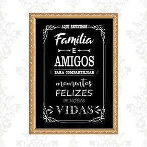 Quadro Moldura Dourada Área Gourmet 33X24Cm