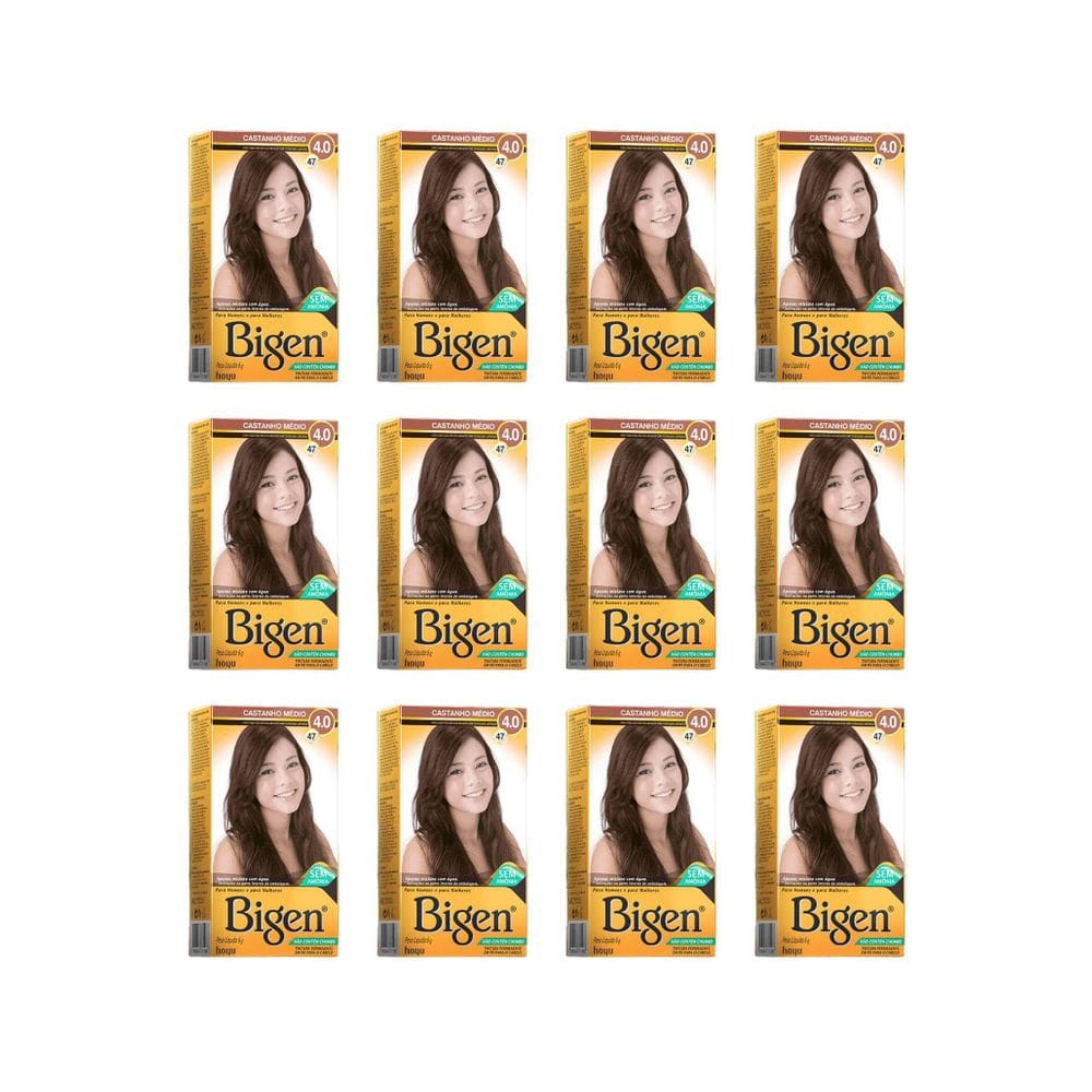 Coloraçao Bigen 47 Castanho Medio - Kit C/12Un