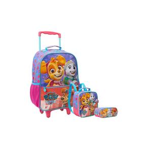 Kit Patrulha Canina P Skye Mochila Rodas+Lancheira+Estojo T