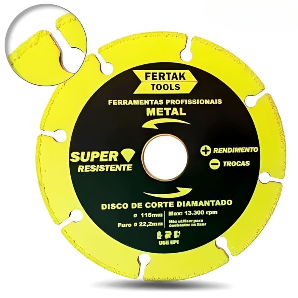 Disco De Corte Para Metal Diamantado Segmentado 115X22Mm