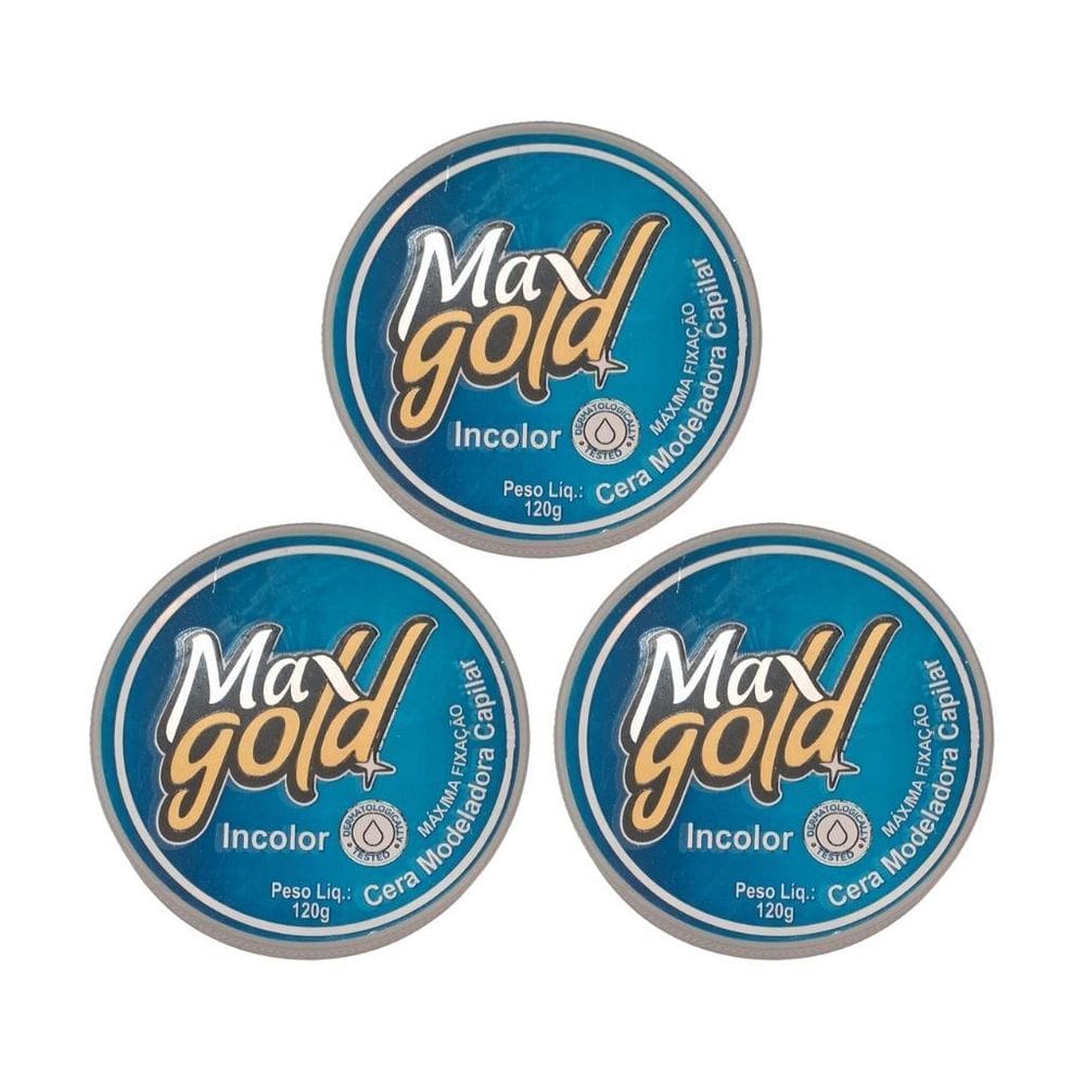 Cera Capilar Maxgold Modeladora Incolor 120G - Kit Com 3Un