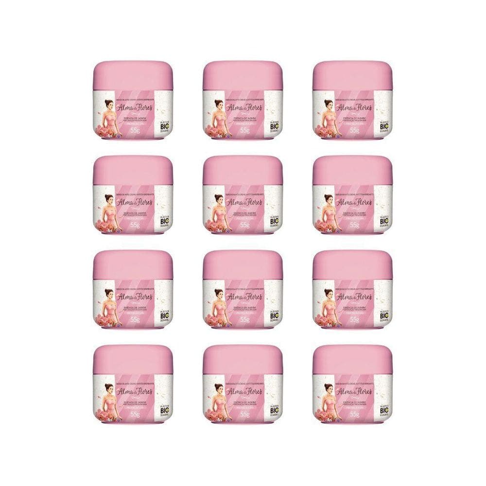 Desodorante Creme Alma De Flores 55G Essencia De Jasmim-12Un