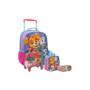 Kit Patrulha Canina P Skye Mochila Rodas+Lancheira+Estojo T