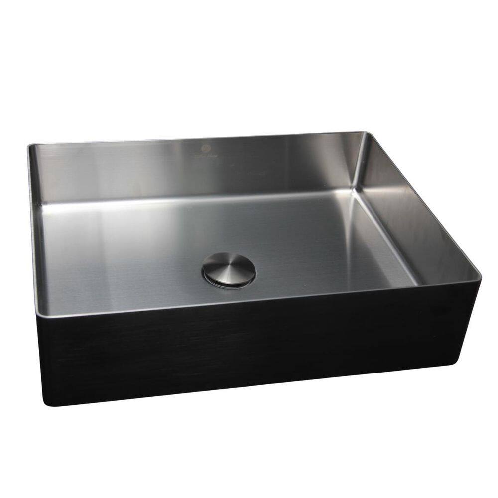Cuba Retangular Banheiro Inox 304 Escovada Com Válvula Click