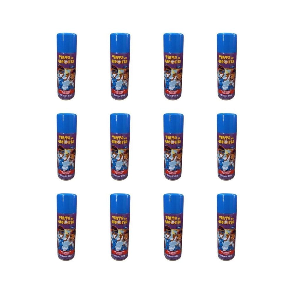 Tinta Spray Da Alegria 150Ml Azul-Kit C/12Un