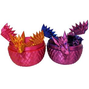 Kit 2 Dragões Ovos Dragão 14Cm Ovo Casa Dragão 3D Geek Game