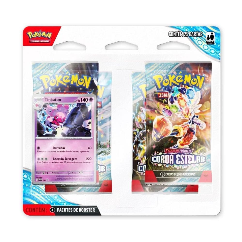 Blister Pokemon Coleção Coroa Estelar Cartas Copag Ev07 Tink