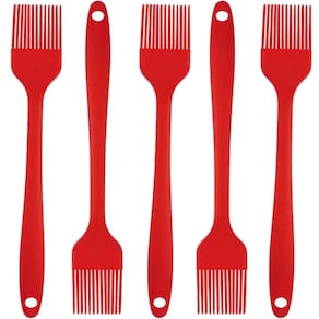 Pincel Culinario De Silicone Vermelho Kit 05 Un
