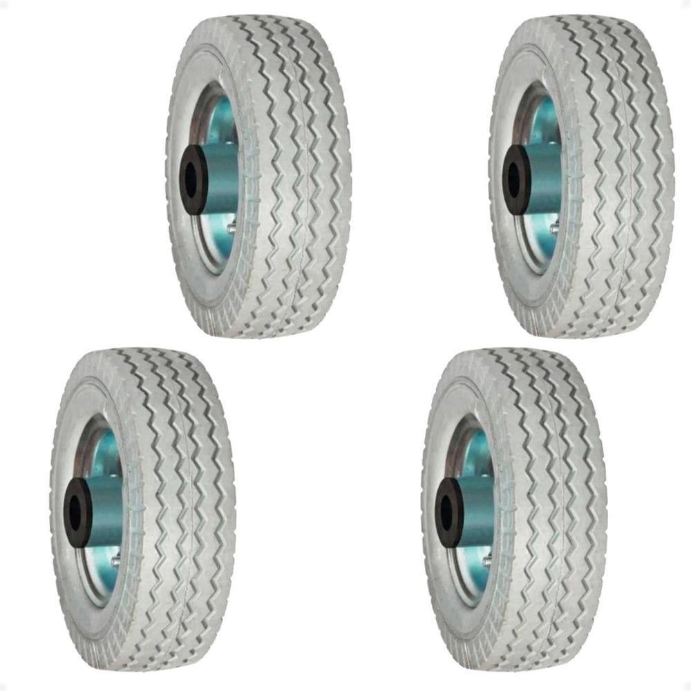 4 Roda Maciça Pu 6X2 Eixo 5/8 Rolete Ajax Cinza