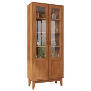 Cristaleira com Portas de Vidro Sala de Jantar Liria C14 Cedro - Mpozenato
