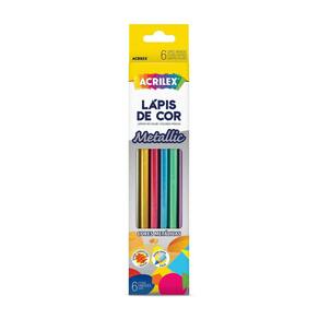Lapis De Cor Metalico 6 Cores Acrilex