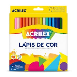 Lapis De Cor 72 Cores Acrilex Escolar Pintura Desenhos