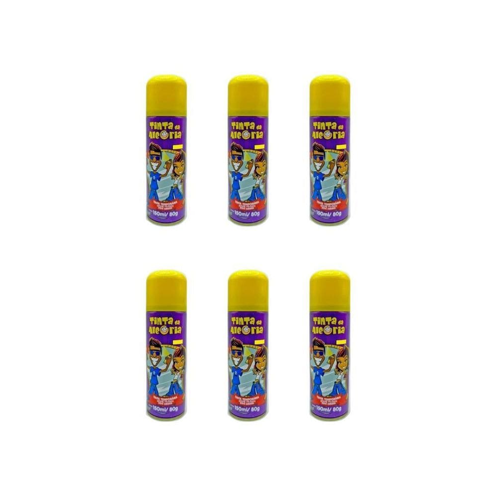 Tinta Spray Da Alegria 150Ml Amarelo-Kit C/6Un