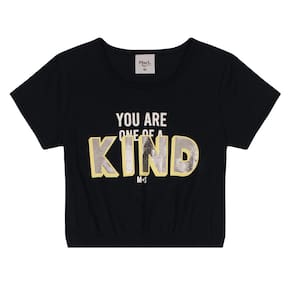Blusa cropped Mari Santos infantil menina Brandili Preto