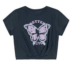 Blusa cropped teen menina Young Class Cinza