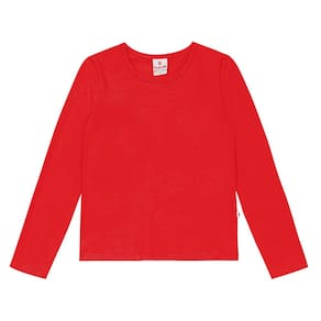Blusa básica infantil menina em cotton Brandili Vermelho