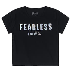 Blusa cropped teen menina Young Class Preto