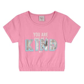 Blusa cropped Mari Santos infantil menina Brandili Rosa