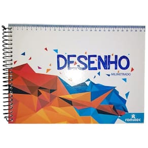 Caderno de Cartografia e Desenho Capa Dura 60 Folhas Milimetradas Escala Milimétrica Romitec