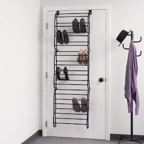 Sapateira Vertical De Parede E Porta Para 36 Pares Preta