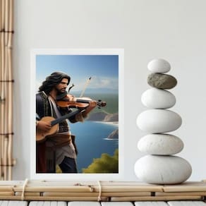 Quadro Cigano Wladimir - Praia 33X24Cm - Com Vidro