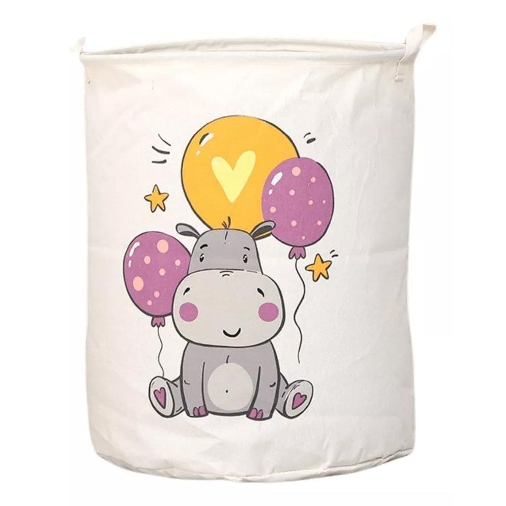Cesto Multiuso Organizador De Brinquedos Hipopótamo 40X50
