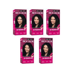 Coloraçao Biocolor Creme 3.0 Castanho Escuro - Kit Com 5Un