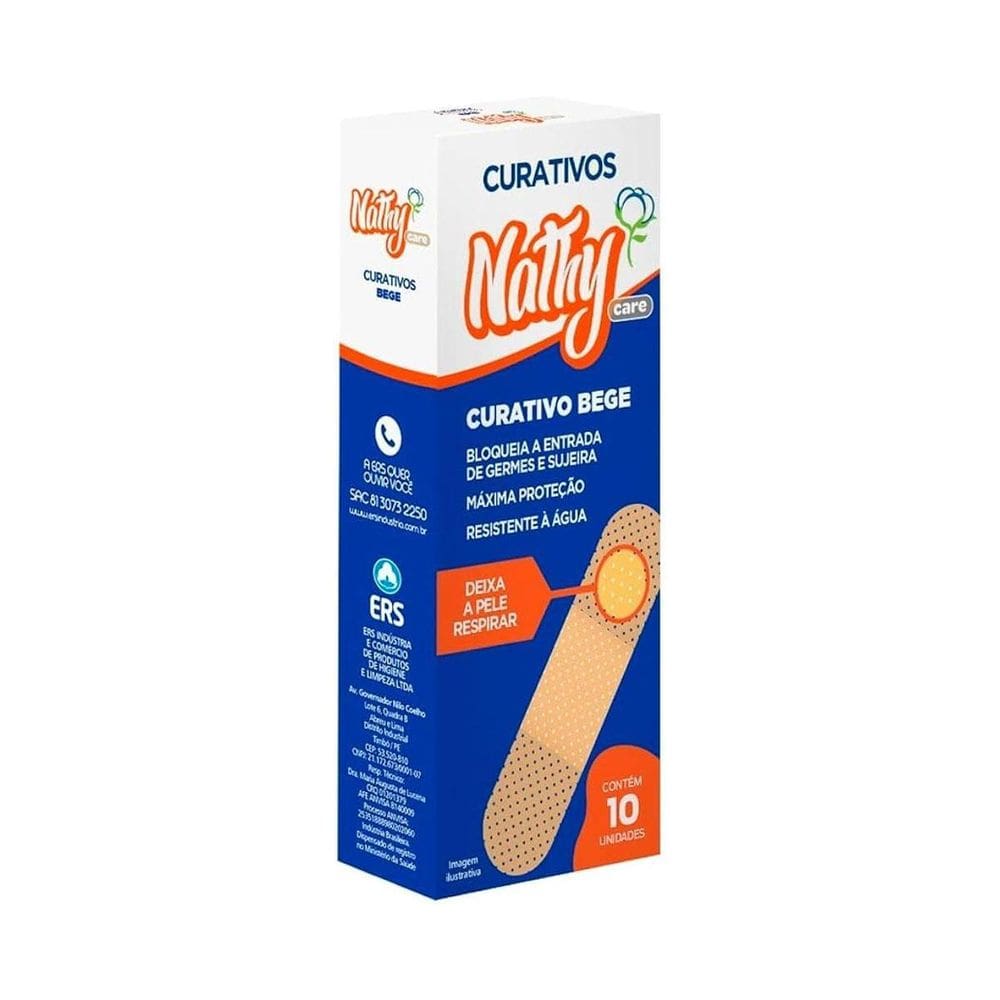 Curativos Cor Bege Pequenos Ferimentos 10 Unidades Nathy