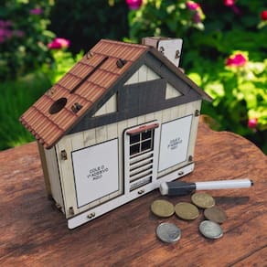 Cofrinho Cofre Casinha Dinheiro Woodbox Japones Poupança A