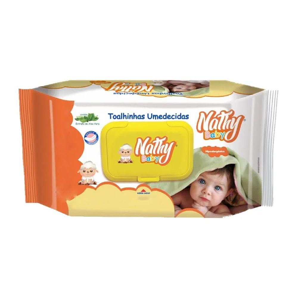 Toalhas Umedecidas Com Tampa Fliptop 48 Unidades Nathy Baby