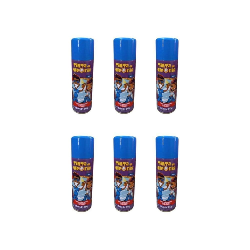 Tinta Spray Da Alegria 150Ml Azul-Kit C/6Un