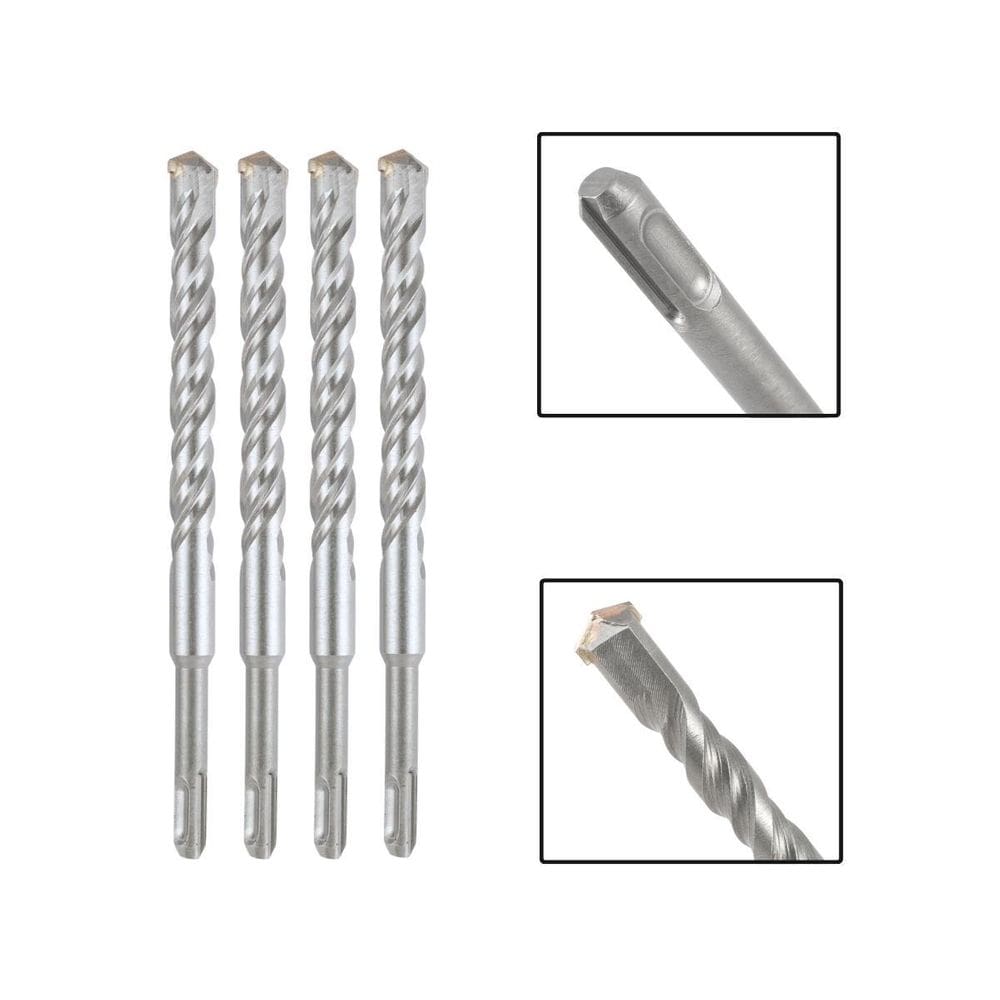 4 Brocas Sds Plus 18X400 Mm Aço Carbono Tungstênio Martelete