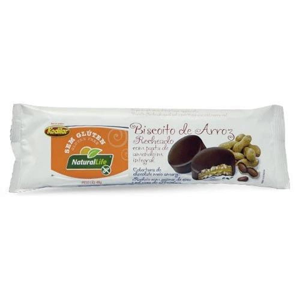 Bisc. Arroz Recheado C/Pasta Amendoim S/Gluten Kodilar12X40G