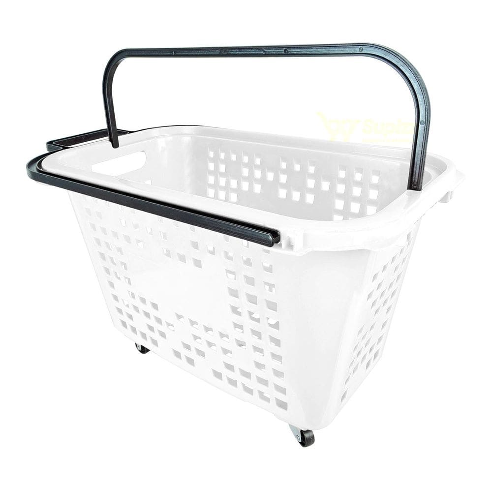 Cesta De Compras Com Rodas 40L Branca