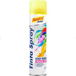 Tinta Spray Uso Geral Luminosa Amarela 400ml Mundial Prime