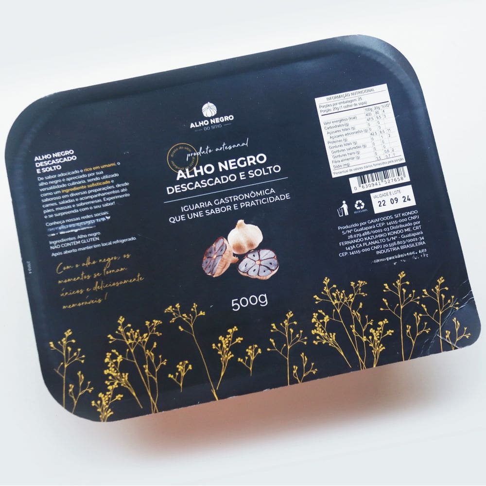 Alho Negro Descascado e Solto Bandeja 500g - Alho Negro do Sítio