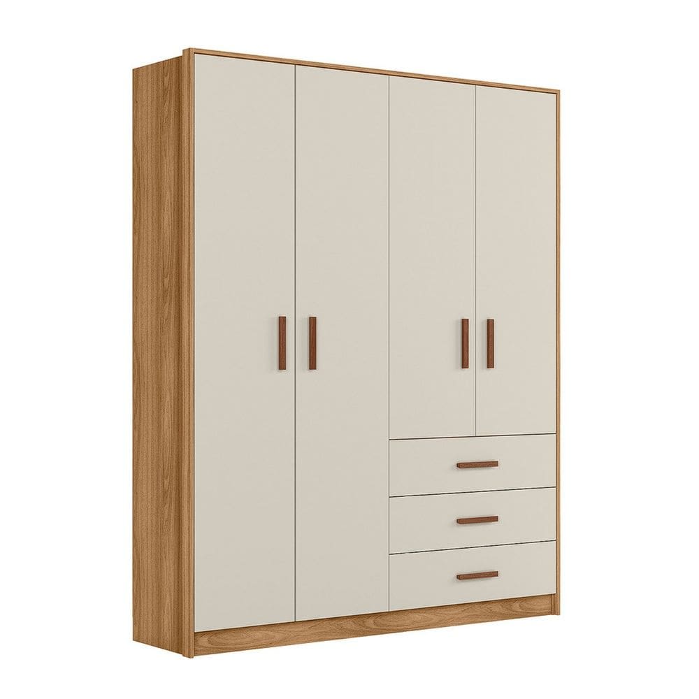 Guarda Roupa Quarto Infantil Bebê 4 Portas 3 Gavetas Pérola