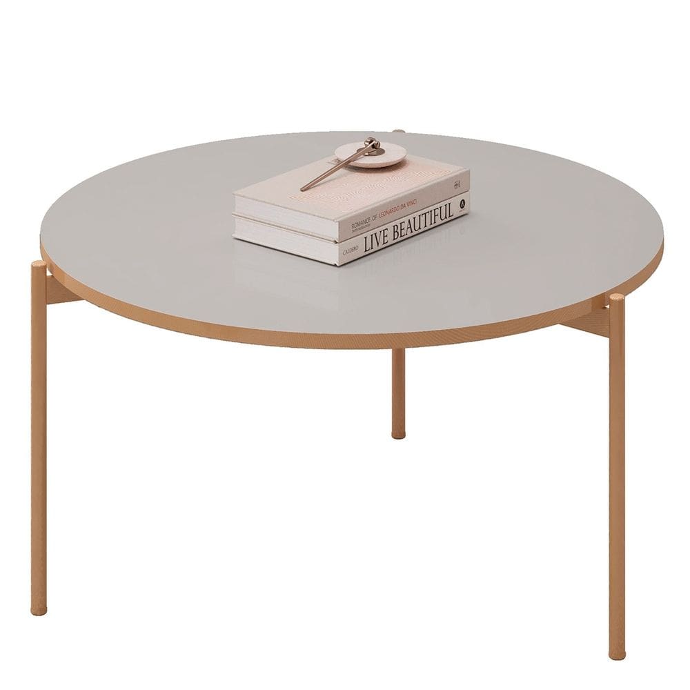 Mesa de Centro Redonda Para Sala Pé Metal Nala D04 Bali - Mpozenato